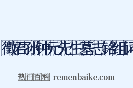 徵君孙钟元先生墓志铭组词是什么意思的图片